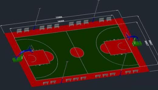 籃球場畫線標準及籃球場標準效果圖！襄陽球場地坪劃線施工廠家整理